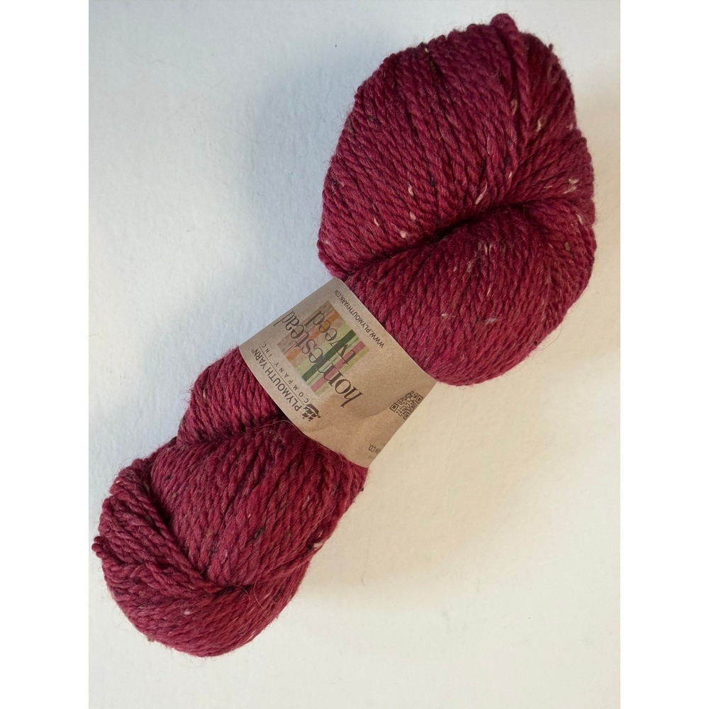 New Plymouth Yarn Homestead Tweed 100g Burgundy Knitting Crochet Wool
